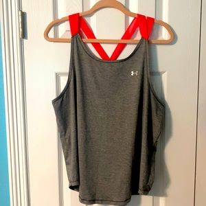 Gray Under Armour Racerback Tank Top, Size: XL